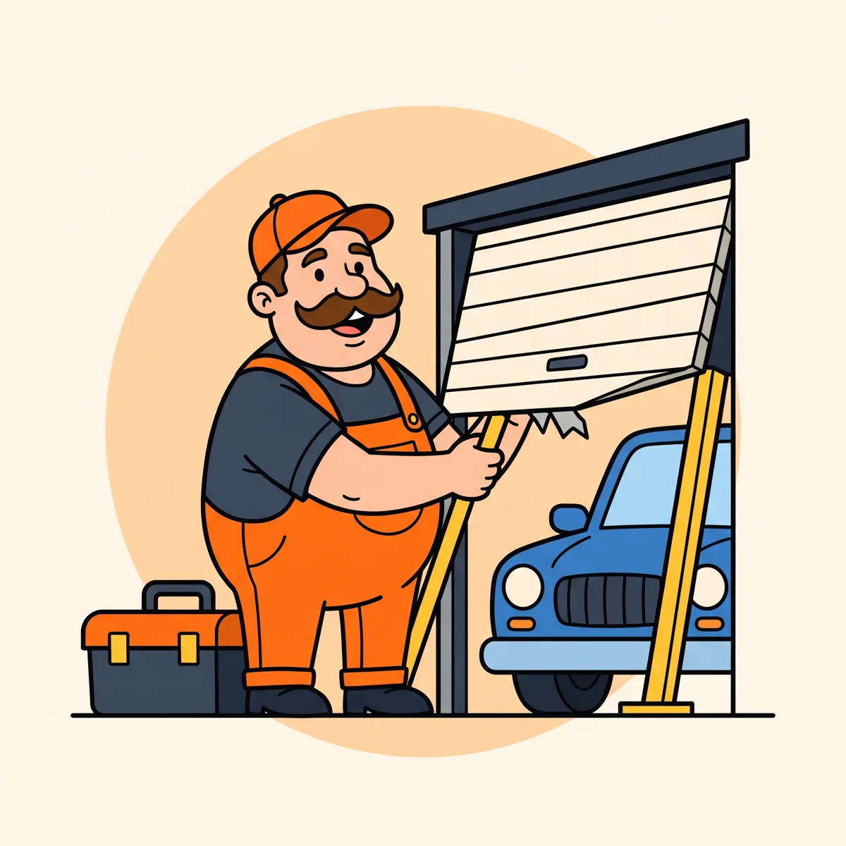 Porte de garage bloquée — illustration garage bloqué