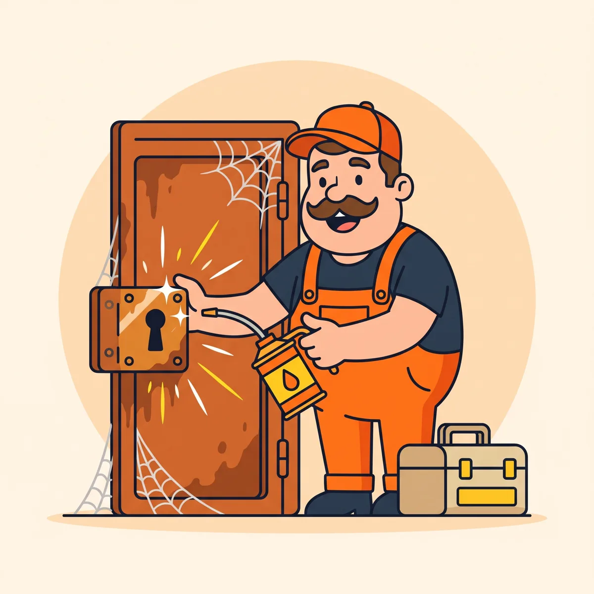Verrou grippé — illustration verrou grippé